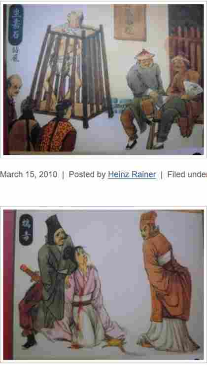 ancient Chinese torture methods illustrated paintings photographed